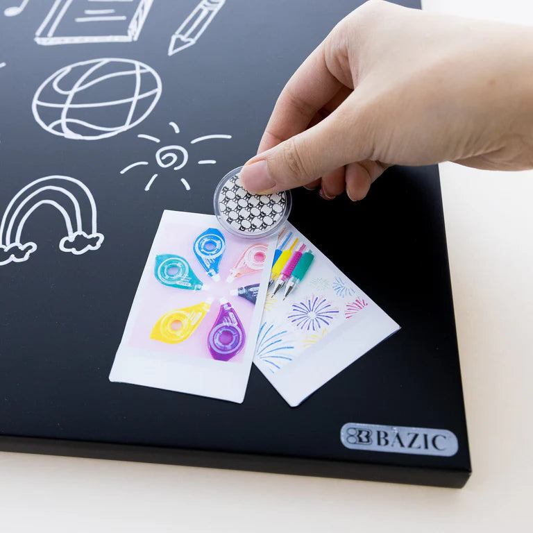 BAZIC 14" x 14" CUBIX Frameless Magnetic Chalkboard w/ Chalk Marker & Magnet