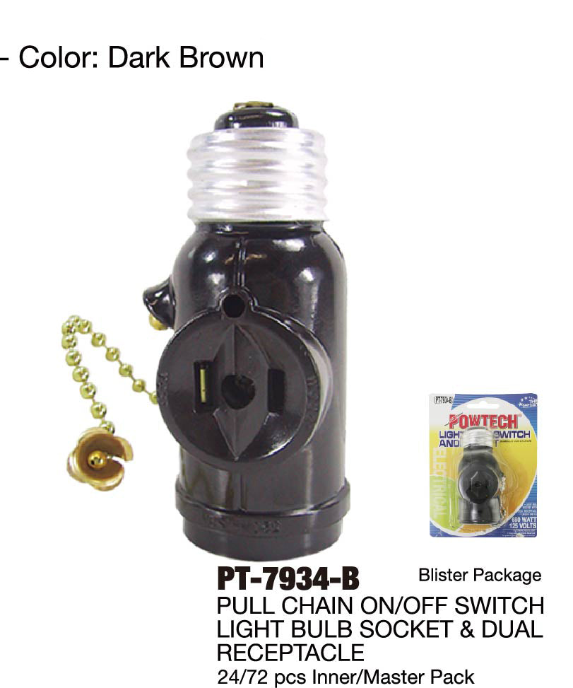 Light Bulb Socket & Dual Receptacle