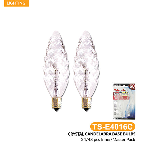 Crystal Candelabra Base Bulbs (60 Watts)
