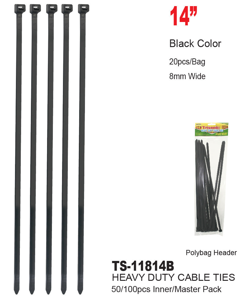 Heavy Duty Black Cable Tie (14 in.)