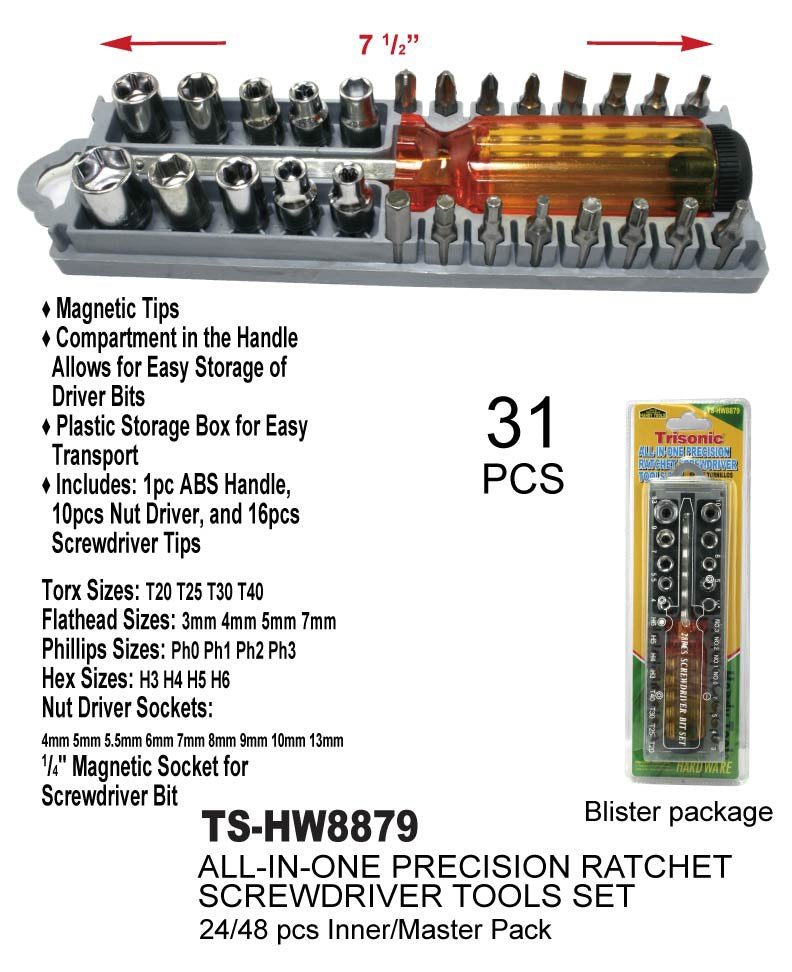 Precision Ratchet Screwdriver Tool Set