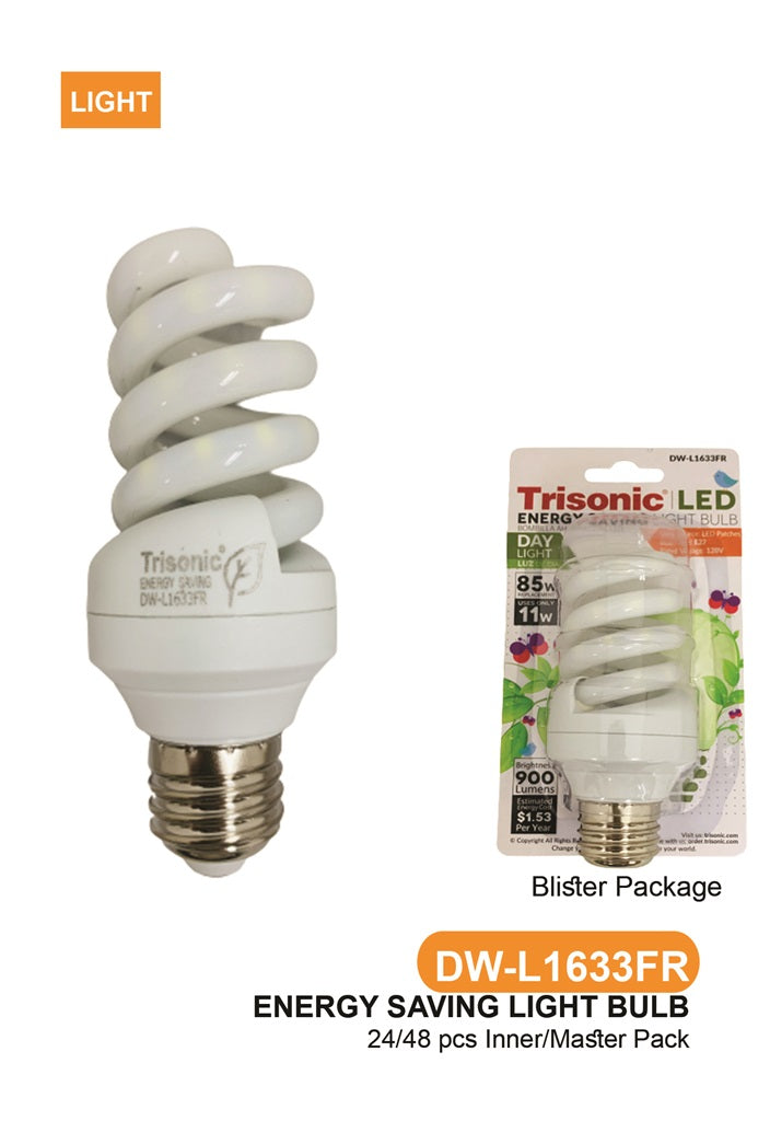 11W/85W Daylight Spiral  LED Frosted