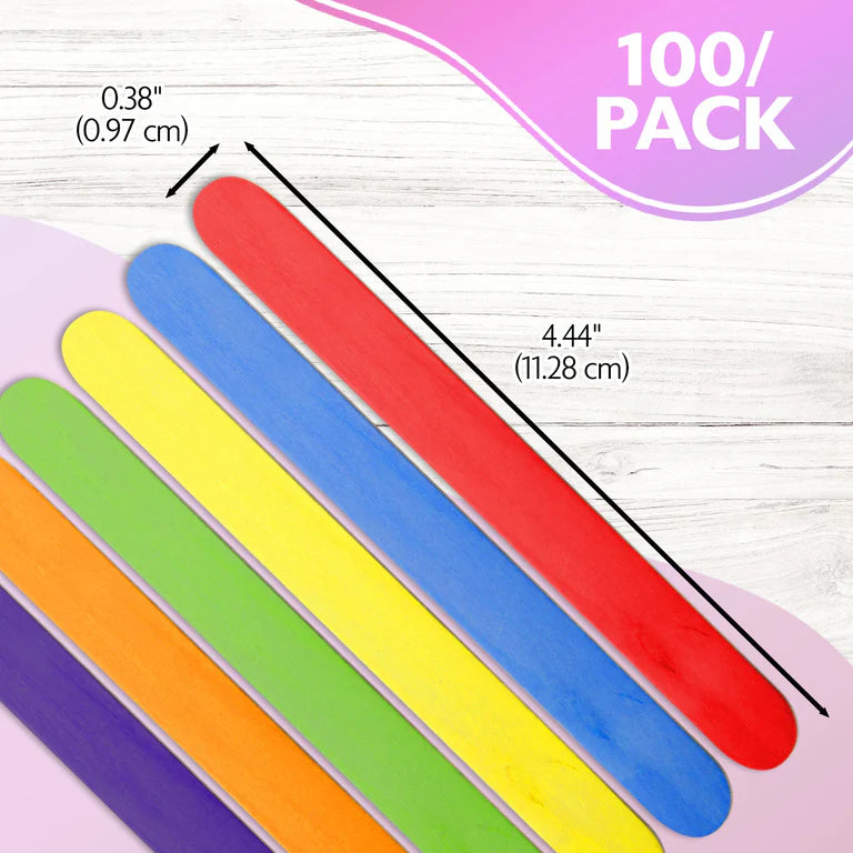 BAZIC Colored Craft Stick (100/Pack)