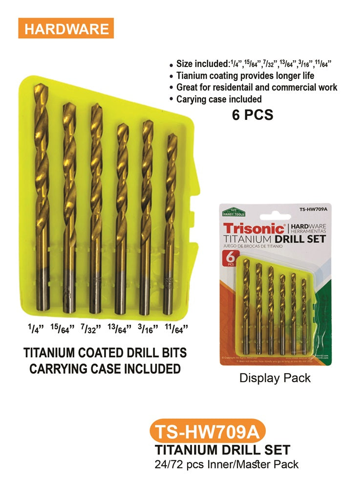 Thicker Titanium Coated Drill Set