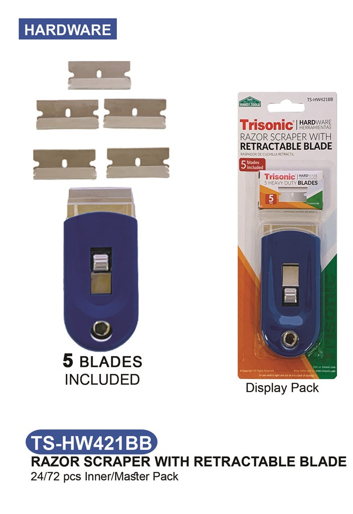 Razor Scraper with Retractable Blade