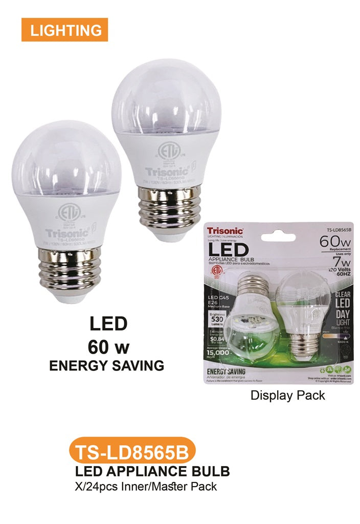 Clear LED Appliance Bulb (7W/60W)