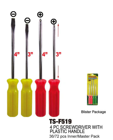 Screwdrivers w/ Plastic Handle