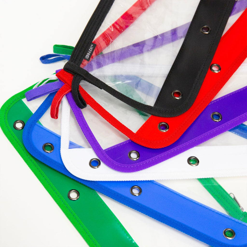 BAZIC 11.5" x 6.5" 3-ring Clear Pencil Pouch