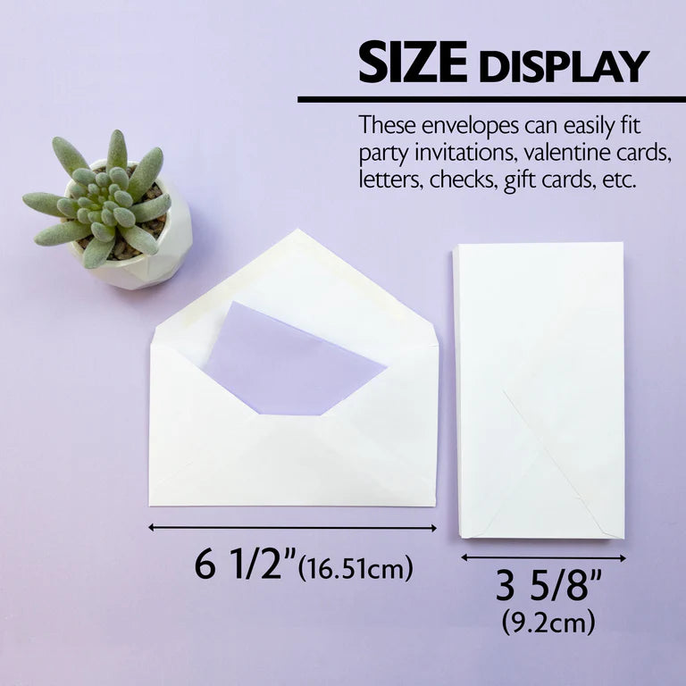 BAZIC #6 3/4 White Envelopes w/ Gummed
