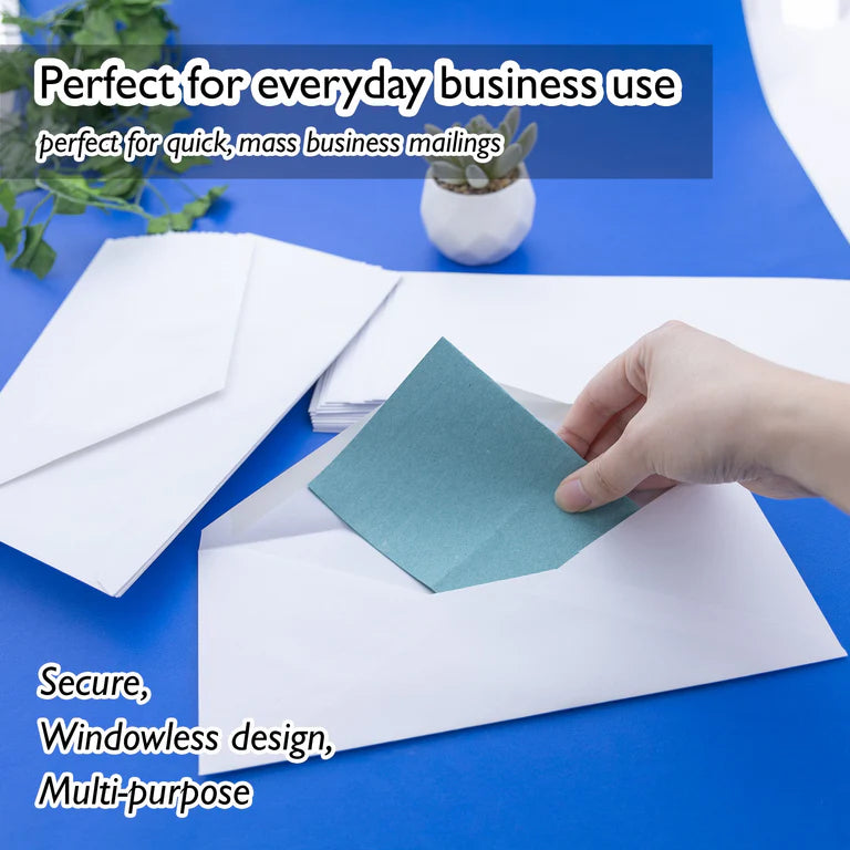 BAZIC #10 White Envelopes w/ Gummed Closure