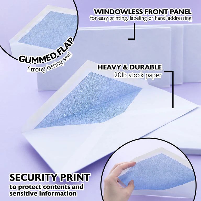 BAZIC #10 Security Envelopes w/ Gummed