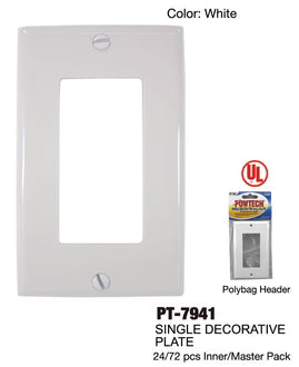 Single Decorative UL Wall Plate