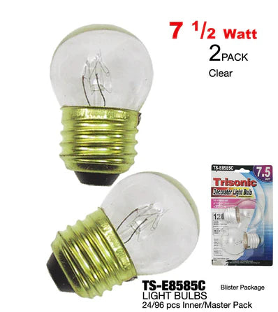 7.5W Small Globe Light Bulbs (Clear)