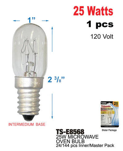Clear Microwave Oven Light Bulbs (25 Watts)
