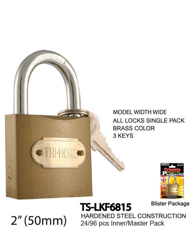 Brass Colored Steel Padlock (2")