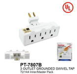 Powertech 3-Outlet Grounded Swivel Tap